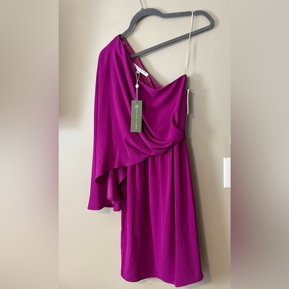 Trina Turk Amal One Shoulder Draped Mini Dress NWT - Picture 2 of 5